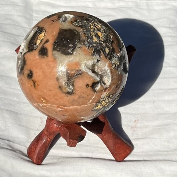 Sale Rare Healing Qualities Orange Calcite Black Tourmaline Sphere Buy Know